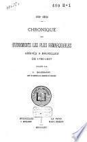 Chronique des événements les plus remarquables arrivés à Bruxelles de 1780-1827