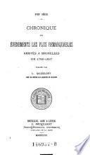 Chronique des évènements les plus remarquables
