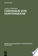 Chronique dite Saintongeaise