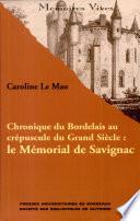 Chronique du bordelais au crépuscule du grand siècle