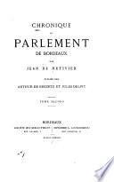 Chronique du Parlement de Bordeaux