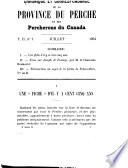 Chronique et correspondance de la province du Perche et des Percherons du Canada