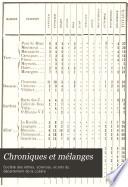 Chroniques et mélanges