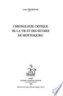 Chronologie critique de la vie et des œuvres de Montesquieu