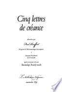 Cinq lettres de créance adressées par Paul Braffort à Jacques Roubaud après la lecture de son Bavardage Ready-made