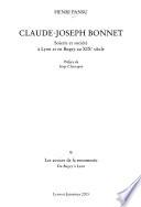 Claude-Joseph Bonnet: Les assises de la renommée du Bugey à Lyon