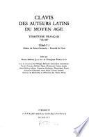 Clavis des auteurs Latins du moyen age: pt. 2 . Index