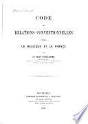 Code des relations conventionnelles entre la Belgique et la France
