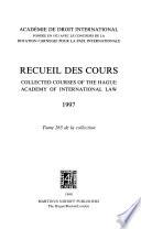 Collected courses of the Hague Academy of International Law