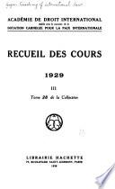 Collected courses of the Hague Academy of International Law
