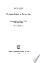 Collected Studies in Roman Law