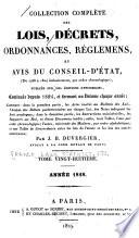 Collection complète des lois, décrets d'intérêt général, traités internationaux, arrêtés, circulaires, instructions, etc