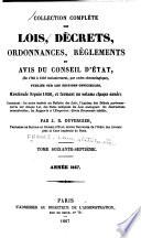 Collection complète des lois, décrets d'intérêt général, traités internationaux, arrêtés, circulaires, instructions, etc