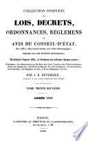 Collection complete des lois, decrets, ordonnances, reglemens et avis du Conseil d'Etat ...
