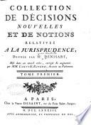 Collection de décisions nouvelles et de notions relatives à la jurisprudence
