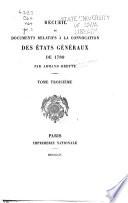 Collection de documents inédits sur l'histoire de France