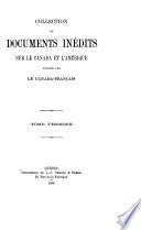 Collection de documents inédits sur le Canada et l'Amérique