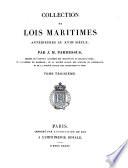 Collection de lois maritimes antérieures au 18. siècle