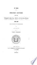 Collection de mémoires relatifs à l'histoire de Beligique