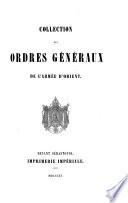 Collection des ordres généraux de l'armée d'Orient