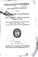 Collection générale des décrets rendus par l'Assemblée nationale de septembre 1789 à septembre 1791