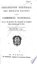 Collection générale des décrets rendus par l'Assemblée Nationale,