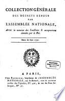 Collection générale des décrets rendus par l'Assemblée Nationale