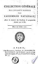 Collection genérale des décrets rendus par l'Assemblée Nationale