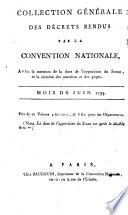 Collection générale des décrets rendus par la convention nationale avec la mention de l'apposation du Sceau
