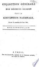 Collection générale des décrets rendus par la Convention Nationale