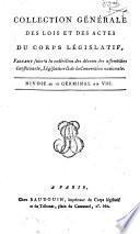 Collection générale des lois et des actes du Corps Législatif et du Directoire Executif
