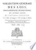 Collection generale des lois, proclamations, instructions et autres actes du pouvoir executif