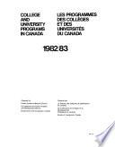 College and University Programs in Canada