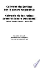 COLLOQUE DES JURISTES SUR LE SAHARA OCCIDENTAL