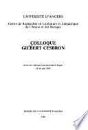 Colloque Gilbert Cesbron
