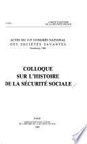 Colloque sur l'histoire de la securité sociale