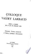Colloque Valéry Larbaud