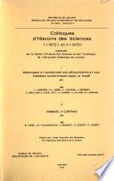 Colloques d'histoire des sciences