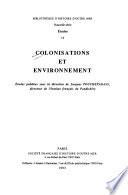 Colonisations et environnement