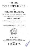 Comédies en prose. Tome XVIII