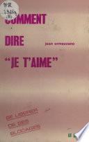 Comment dire «je t'aime»