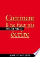 Comment il ne faut pas écrire
