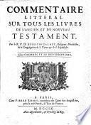 Commentaire Litteral Sur Tous Les Livres De L'Ancien Et Du Nouveau Testament