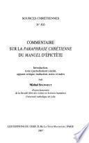 Commentaire sur la Paraphrase chrétienne du Manuel d'Epictète