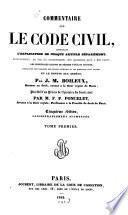 Commentaire sur le code civil