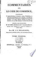 Commentaire sur le Code de commerce