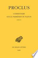 Commentaire sur le Parménide de Platon