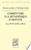 Commentaires à la Métaphysique d'Aristote