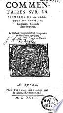 Commentaires sur la Sepmaine ou la Creation du Monde