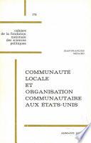 Communauté locale et organisation communautaire aux Etats-Unis